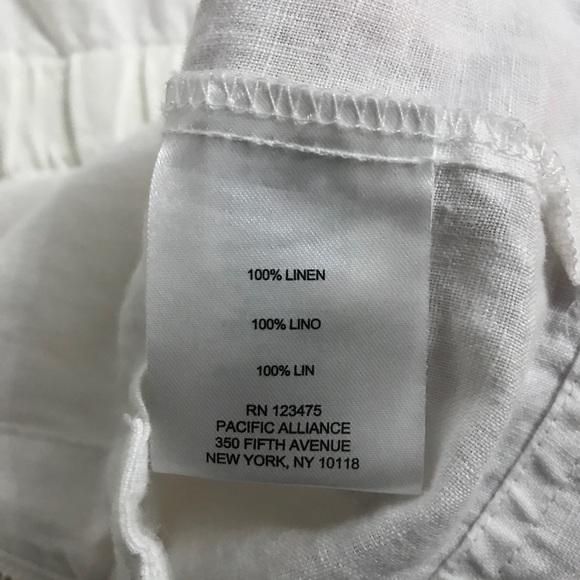 Ellen Tracy Zipper Front White Linen Long Sleeve L - Picture 6 of 6